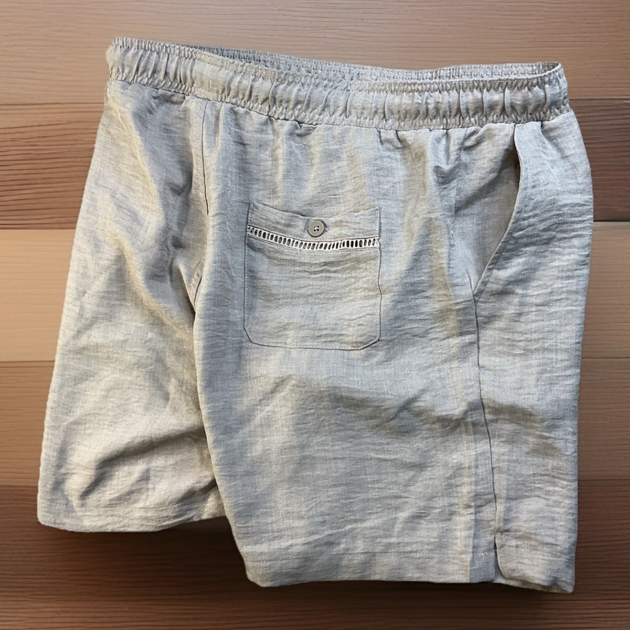 Essex Shorts Men Sz Xl Crossing Aria Lightweight Texture Elastic Waist Sand